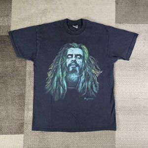 Vintage Rob Zombie Men's L T-shirt Black Rock Band Tour 2004 Heavyweight Jerzees
